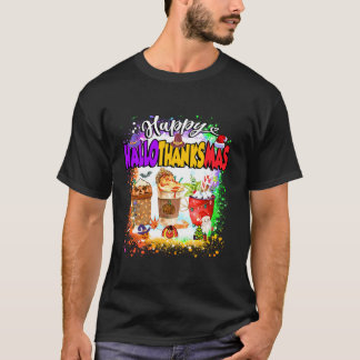 T-shirt Joyeux Hallothanksmas Citrouille Spice Latte Hallo