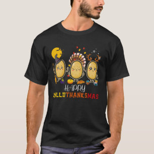 T-shirt Joyeux Hallothanksmas Cute Spud Potato Halloween x