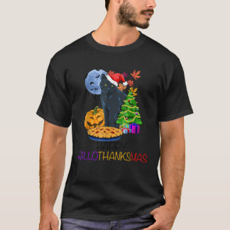 T-shirt Joyeux Hallothanksmas Femmes Drôles Halloween Jour