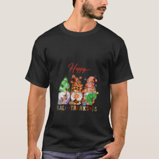 T-shirt Joyeux Hallothanksmas Femmes Gnomes Mignons Automn
