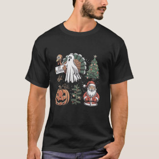 T-shirt Joyeux Hallothanksmas Ghost Turquie Citrouille Chr