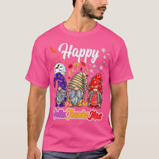T-shirt Joyeux Hallothanksmas Gnomes Halloween Thanksgivin