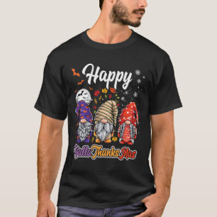 T-shirt Joyeux Hallothanksmas Gnomes Halloween Thanksgivin