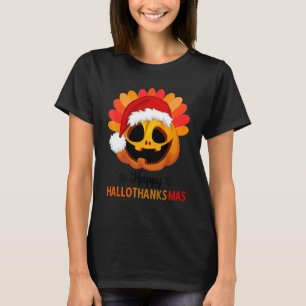 T-shirt Joyeux Hallothanksmas Halloween Citrouille Noël H