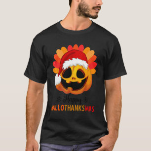 T-shirt Joyeux Hallothanksmas Halloween Citrouille Noël H