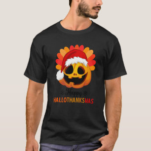 T-shirt Joyeux Hallothanksmas Halloween Citrouille Noël T