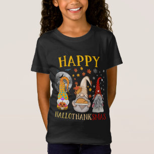 T-Shirt Joyeux Hallothanksmas Halloween Noël Thanksgiv