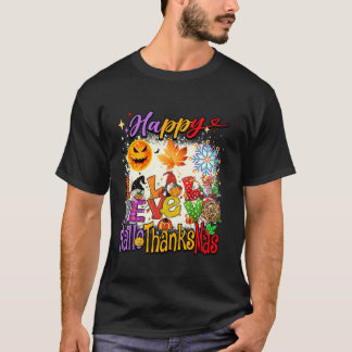T-shirt Joyeux Hallothanksmas Halloween Thanksgiving Chris