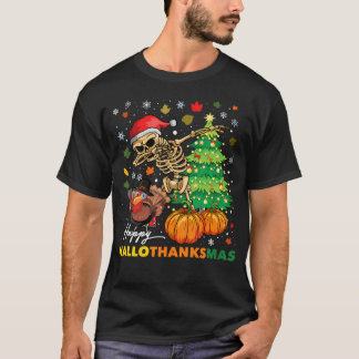 T-shirt Joyeux Hallothanksmas Halloween Thanksgiving Chris