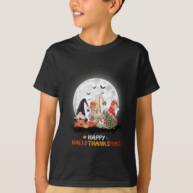 T-shirt Joyeux Hallothanksmas Halloween Thanksgiving Chris (Devant)