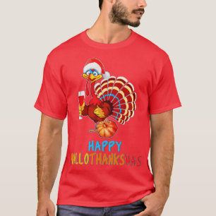 T-shirt Joyeux Hallothanksmas Halloween Thanksgiving Noël