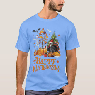 T-shirt Joyeux Hallothanksmas Joyeux Halloweenhanksgiving