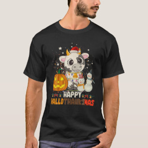 T-shirt Joyeux Hallothanksmas Père Noël Vache Halloween Th
