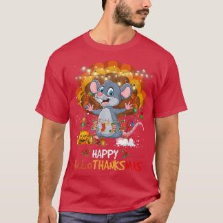 T-shirt Joyeux Hallothanksmas Rat Lover Halloween Thanksgi