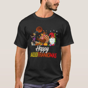 T-shirt Joyeux Hallothanksmas sorcier Turquie Gnome Hallow