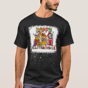 T-shirt Joyeux Hallothanksmas trois tasses Spider Citrouil