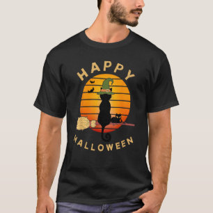 T-shirt Joyeux Halloween Adorables Chats sur Balai dans Be