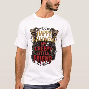 T-shirt Joyeux Halloween Amis Petits et Effrayants Crânes