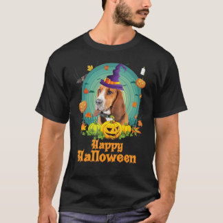 T-shirt Joyeux Halloween Basset Hound Chien Citrouille sor