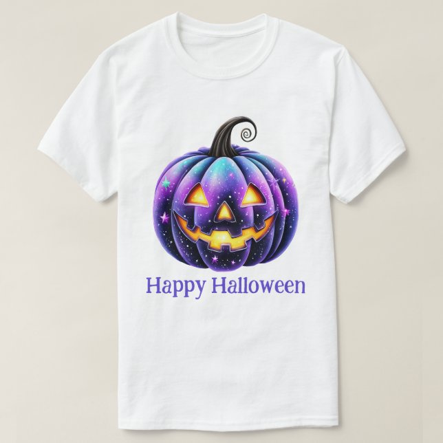 T-shirt Joyeux Halloween Black Jack o'Lantern  (Design devant)