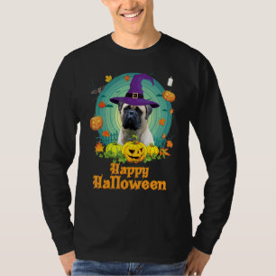 T-shirt Joyeux Halloween Bullmastiff Chien Citrouille Sorc