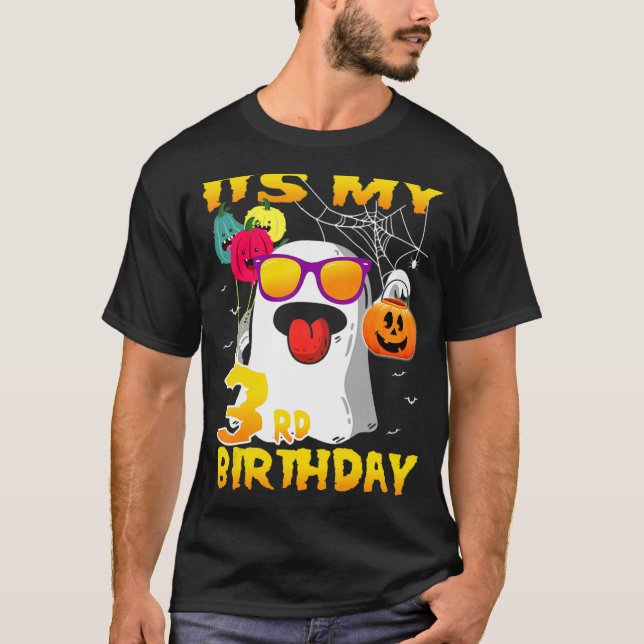 T-shirt Joyeux Halloween C'est mon 3ème anniversaire 3 ans (Devant)
