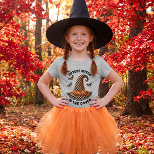 T-shirt Joyeux Halloween Chapeau de Sorcière Gingham Orang