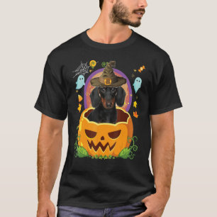 T-shirt Joyeux Halloween Citrouille Dachshund Chien Sorciè