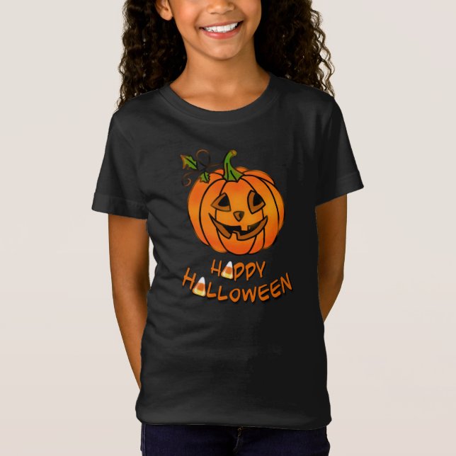 T-Shirt Joyeux Halloween | CITROUILLE | maïs-bonbons (Devant)