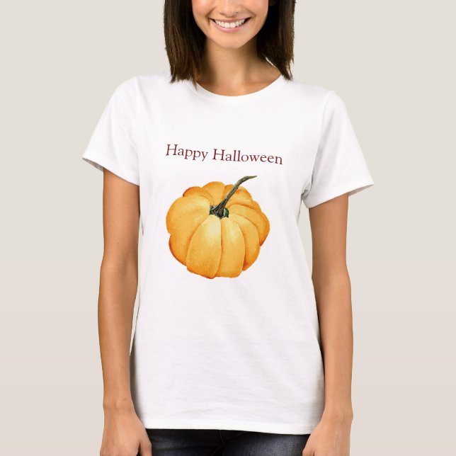 T-shirt Joyeux Halloween citrouille orange mignon (Devant)