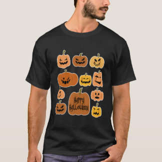 T-shirt Joyeux Halloween Citrouilles Déplaisants Vintage H