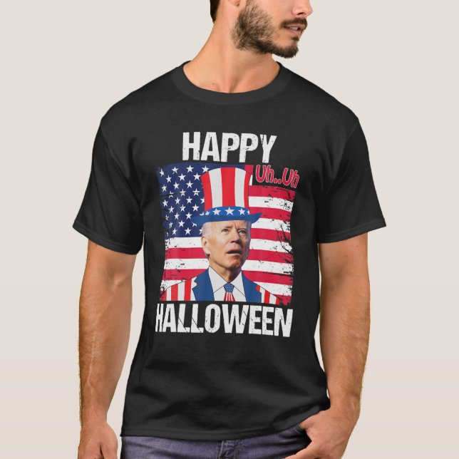 T-shirt Joyeux Halloween Confus Joe Biden Drôle Joyeux 4E (Devant)
