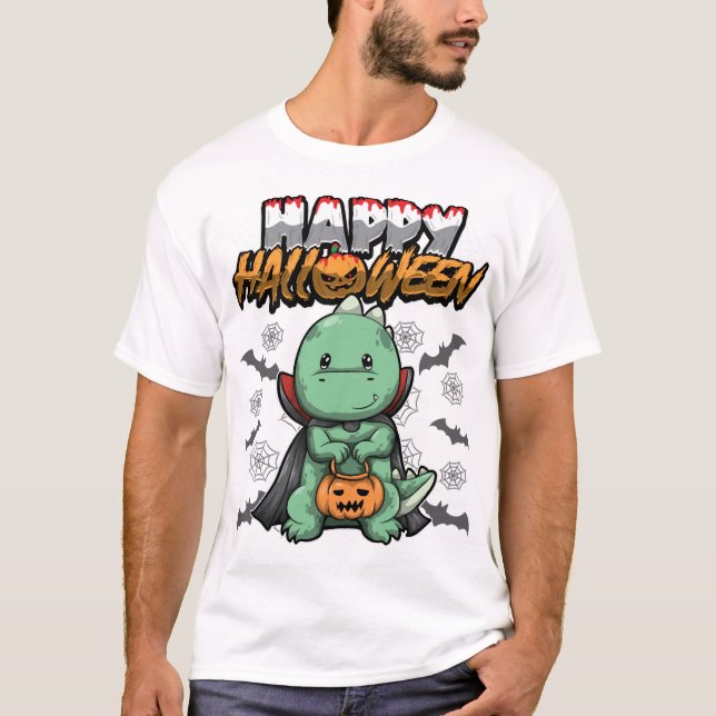 T-shirt Joyeux Halloween Dragon déguisé (Devant)