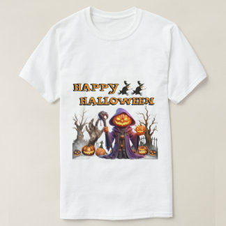 T-shirt Joyeux Halloween drôle Citrouille Sorcière Hallowe