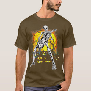 T-shirt Joyeux Halloween Drôle Squelette Jouer Pompe de Gu