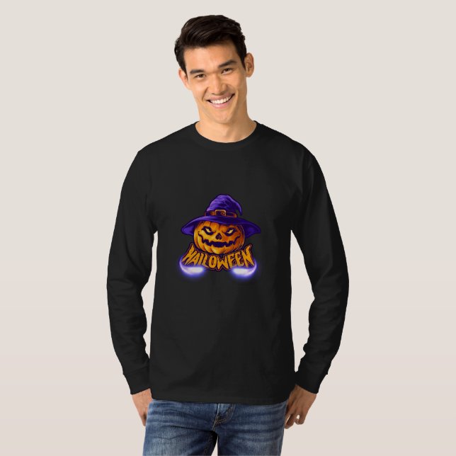T-shirt Joyeux Halloween effrayant Jack (Devant entier)