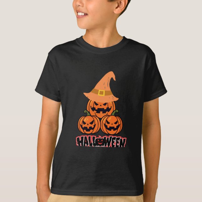 T-shirt Joyeux Halloween Enfants Mignon  (Devant)