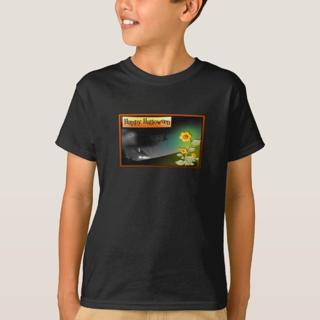 T-shirt Joyeux Halloween & Fleurs - (Devant)