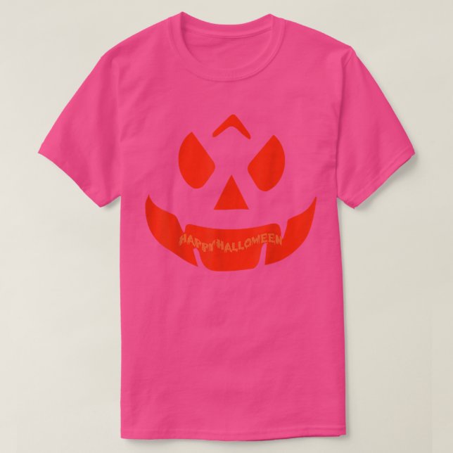 T-shirt Joyeux Halloween Jack O' Lantern Citrouilles Face  (Design devant)