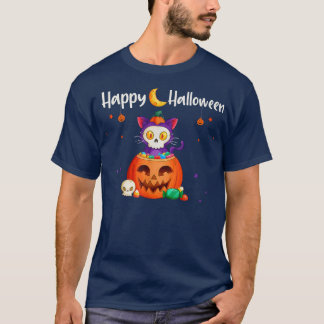 T-shirt Joyeux Halloween JackOLantern Citrouille Chat Funn