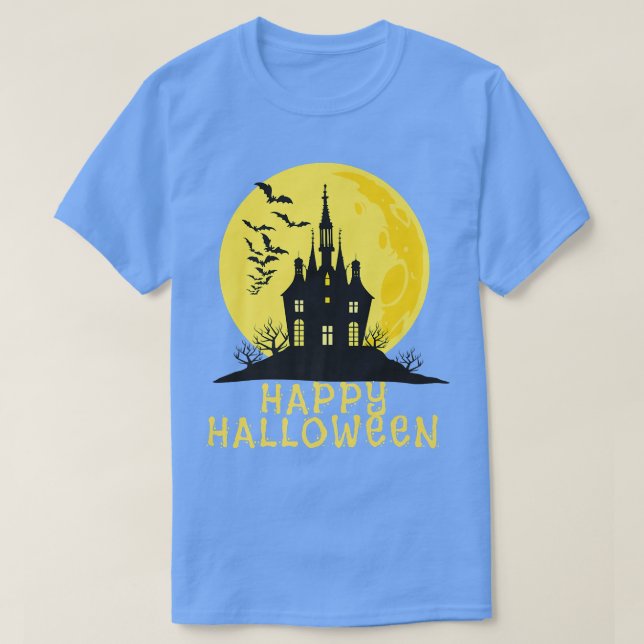 T-shirt Joyeux Halloween, Maison Hantée (Design devant)