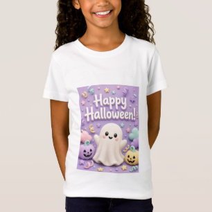 T-Shirt Joyeux Halloween Mignon Fantôme & Citrouille Paste