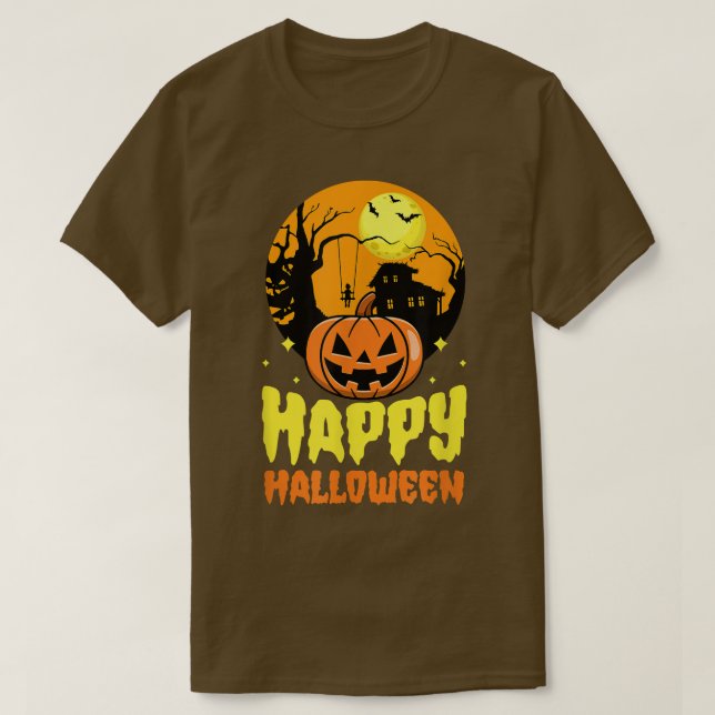 T-shirt Joyeux Halloween Party Jack-o'-lantern Citrouille  (Design devant)