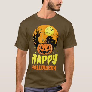 T-shirt Joyeux Halloween Party Jack-o'-lantern Citrouille 