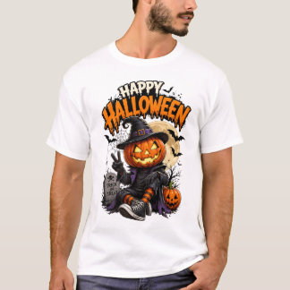 T-shirt Joyeux Halloween Sorcière Citrouille