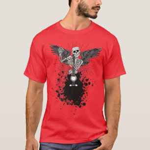 T-shirt Joyeux Halloween Squelette Drôle Jouant de la Guit