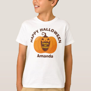 T-shirt Joyeux Halloween Trick ou traiter Citrouille orang