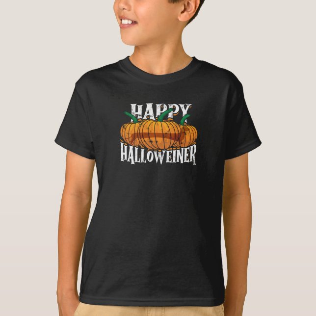 T-shirt Joyeux Halloweiner - des friandises ou un sort (Devant)