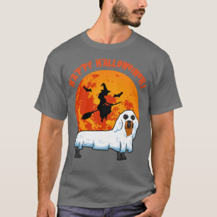 T-shirt Joyeux Hallowiener Cute Dachshund Ghost Halloween