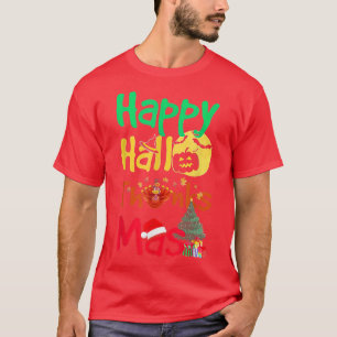 T-shirt Joyeux HallowThanksMas Noël Halloween